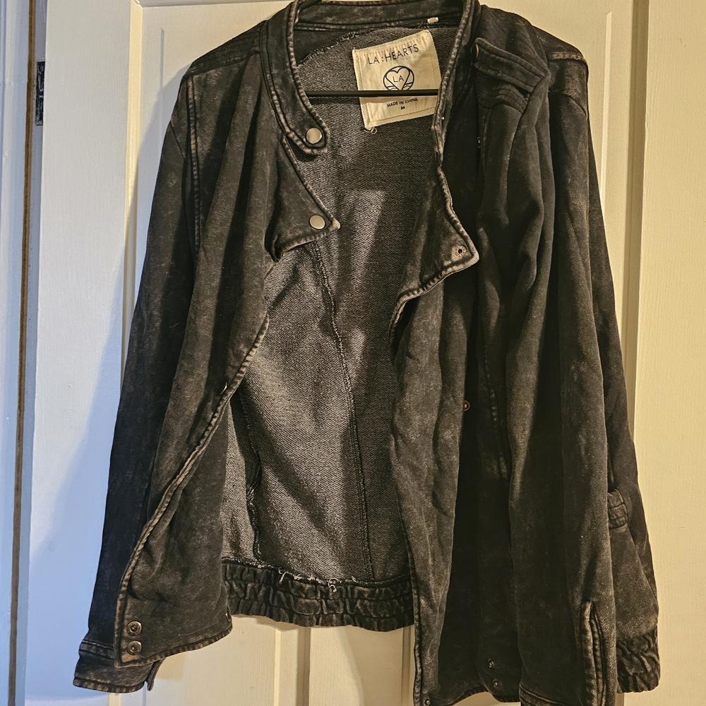 La Hearts Charcoal Leather Jacket